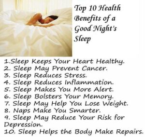 Health benefits of a good night's sleep